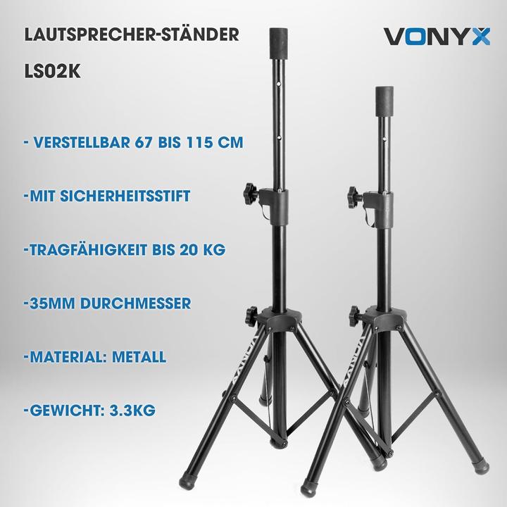 Actual product image Vonyx Höhenverstellbarer Lautsprecherständer (1 pcs., Wall installation, Height-adjustable)