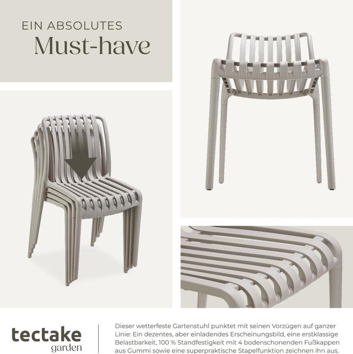 Actual product image tectake Garden chairs Alcudia, weatherproof, stackable