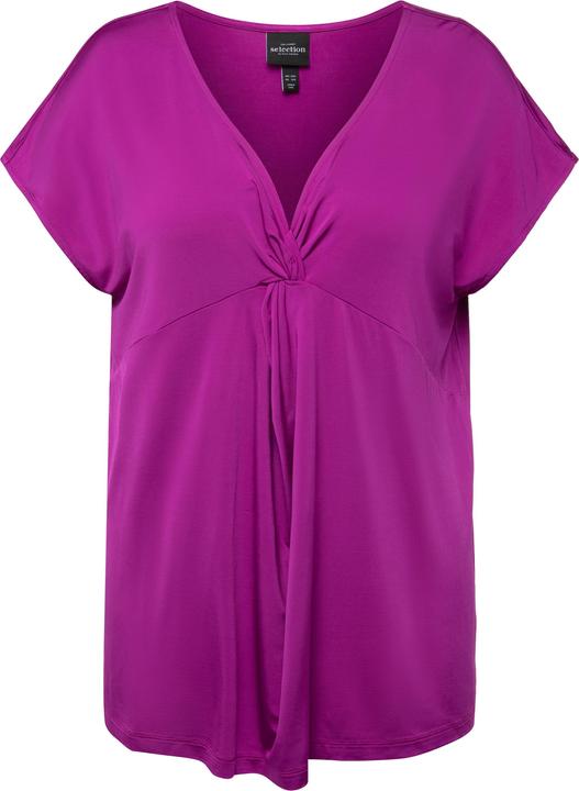 Produktbild Ulla Popken Slinkyshirt, Knoten, Classic, V-Ausschnitt, ärmellos (56)