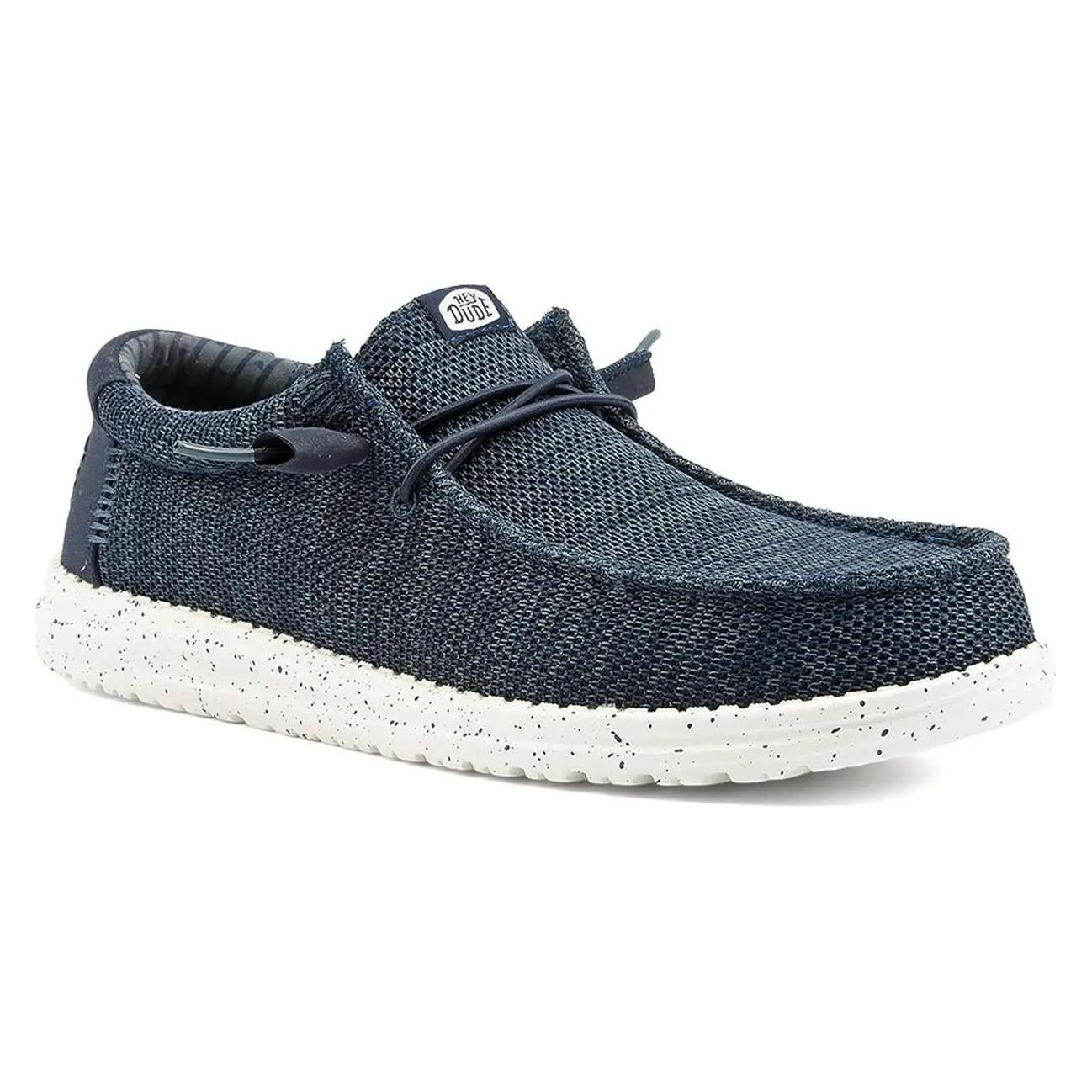 Hey Dude, Mannen, Lace-Ups, Wally Stretch Sox, Blauw, (45)