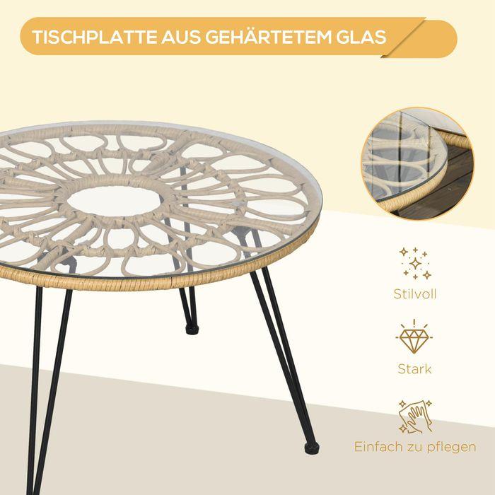 Produktbild Swisshandel24 5 tlg. Rattan Gartenmöbel-Set, Sitzgarnitur inkl. 1 Esstisch, 4 Stühlen, Sitzgarnitur, Polyester, Be (82 cm)