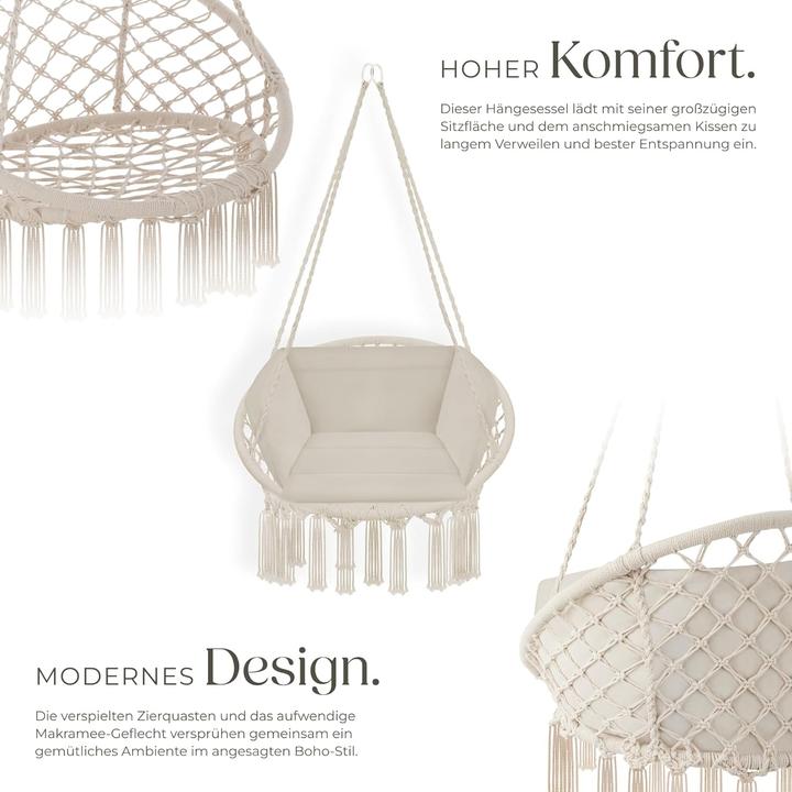 Image du produit tectake Fauteuil suspendu (150 kg)