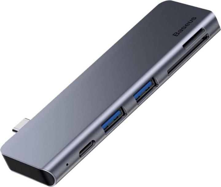 Actual product image Baseus Harmonica Five-in-one HUB Adapter Grey (USB-C, 5 ports)