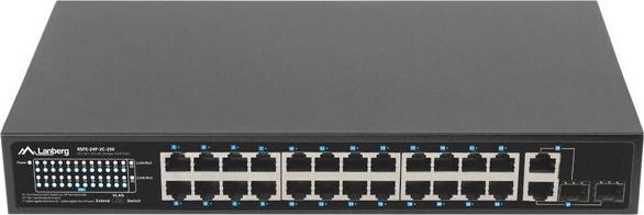 Productafbeelding Lanberg Switch niezarządzalny PoE+/2x Combo Rack 19" Gigabit Ethernet (26 ports)