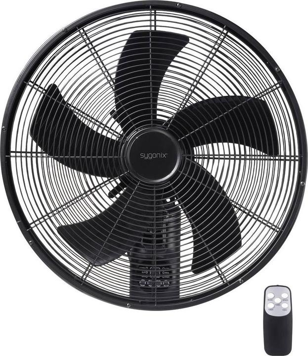 Immagine prodotto Sygonix Wandventilator 50 W (Ø x H) 45 cm x 45.5 cm Schwarz mit Fernbedienung