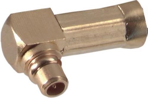 Immagine prodotto Huber & Suhner HF-Steckverbinder, MMCX, Messing, Stecker, Rechter Winkel, 50Ohm, Lötanschluss, Crimp-Anschluss