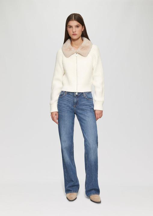 Actual product image S.Oliver Strickjacke Verkürzte Strickjacke mit Kragen in Pelzoptik (XXL)