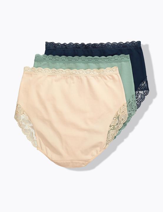 Produktbild Ulla Popken Maxislips, 3er-Pack, High Waist, Spitze, OEKO-TEX (42, 44)