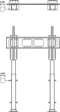Produktbild Multibrackets Standfuss XLarge elektr, 55 -100", max 100 kg (100 kg, 55" - 100")
