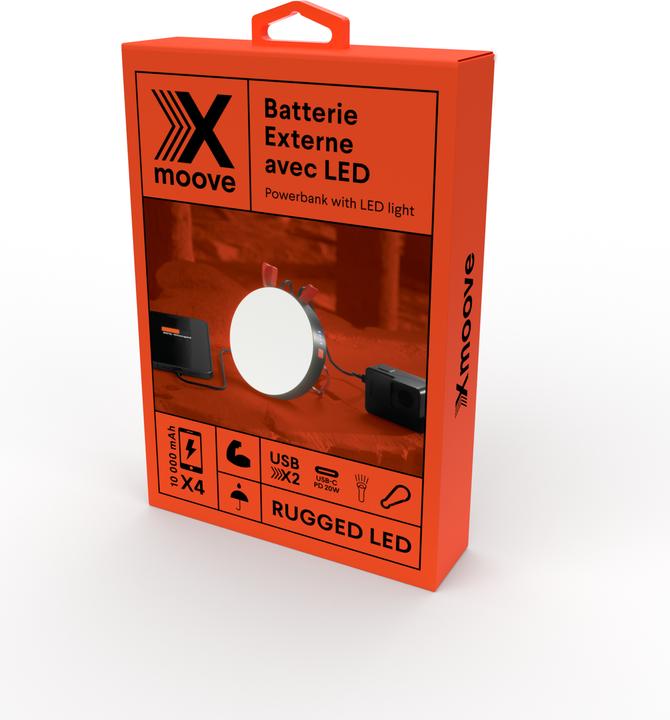 Image du produit Livoo Rugged - Batterie externe lumière LED - 10 000 mAh (10000 mAh, 20 W)