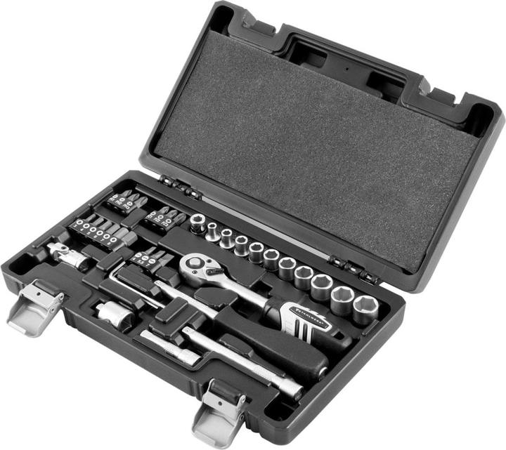 Actual product image Stahlwerk Professional ratchet box 1/4 inch reversible ratchet 35-piece chrome vanadium