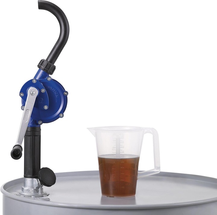 Actual product image Pressol Crank operated hand pump, pump rate 15 l/min, with drainage elbow, for oil