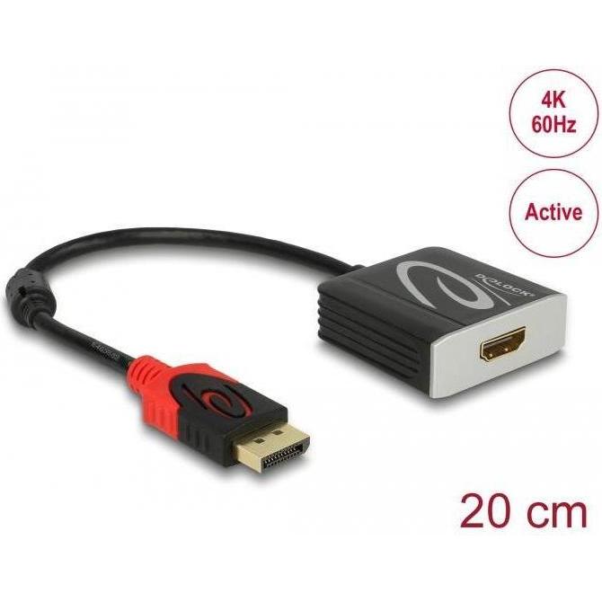 Thumbnail - Delock DP zu (HDMI, 20 cm), Data + Video Adapter, Schwarz