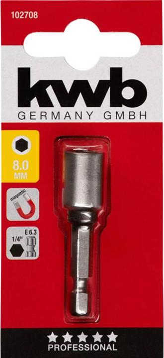 Actual product image kwb Socket wrench 8Mm, Magnet, E6.3 (8 mm)