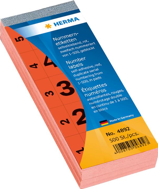Actual product image HERMA Number pad