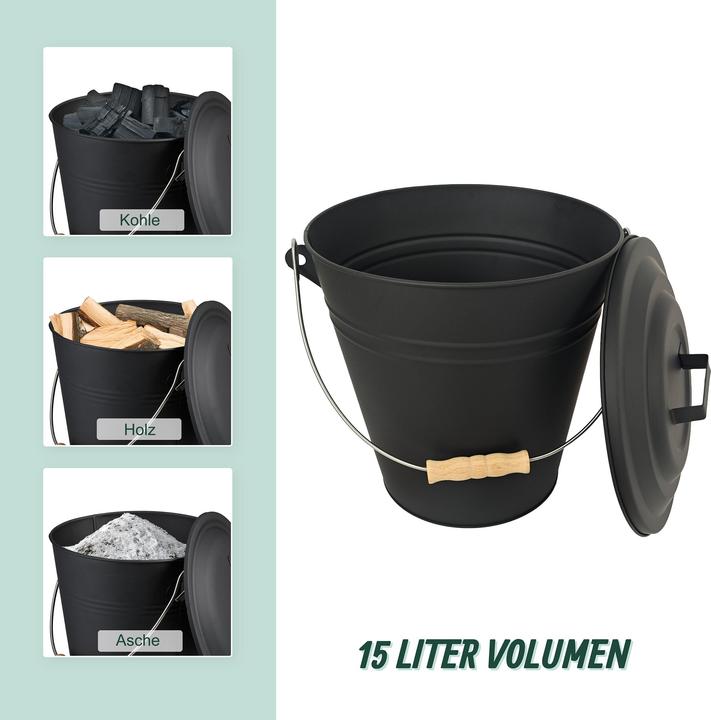 Actual product image Relaxdays Ascheeimer mit Feger & Schaufel