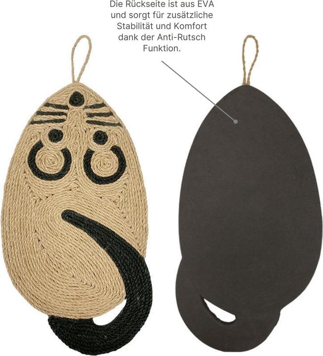 Actual product image Hermex Mouse-shaped cat scratching mat Scratching toy Scratching rug Scratching surface (Black, Brown)