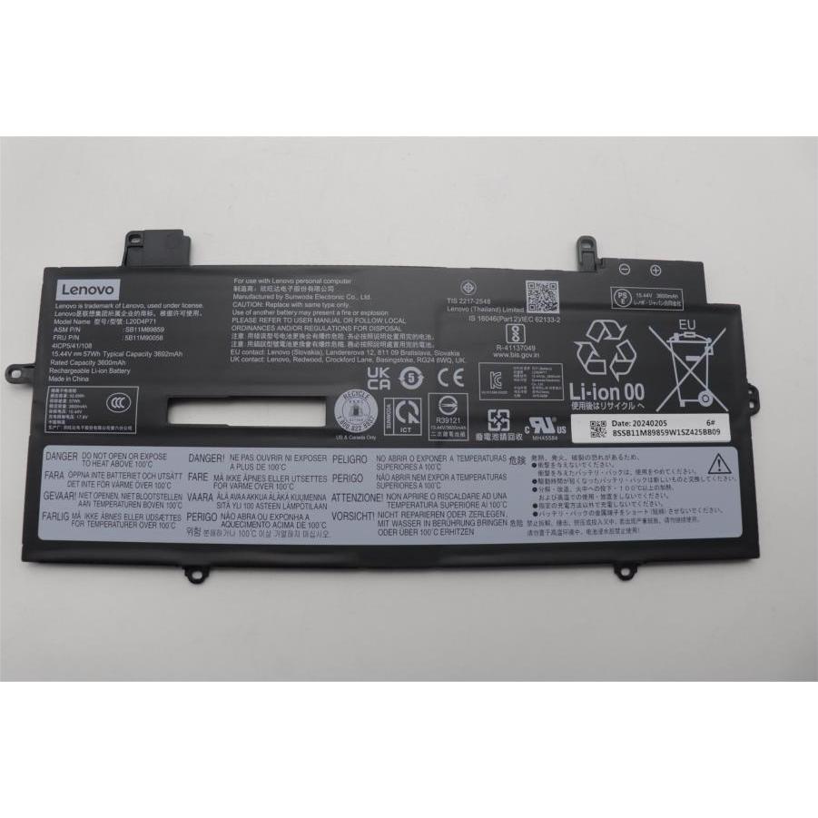Lenovo BATTERY Internal, 4c 57Wh (4 Zellen, 3695 mAh), Notebook Akku