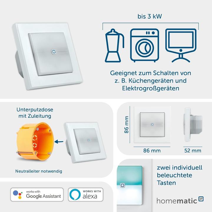 Actual product image Homematic IP Switch actuator for brand switches - with (Switch actuator)