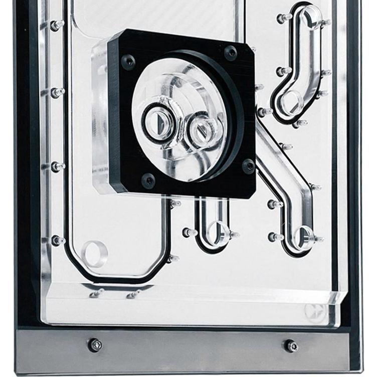 Thumbnail - Stealkey Customs Lian Li O11D Mini Front MK2 D5 Distroplate - Acrylic - Black, Wasserkühlung Ausgleichsbehälter