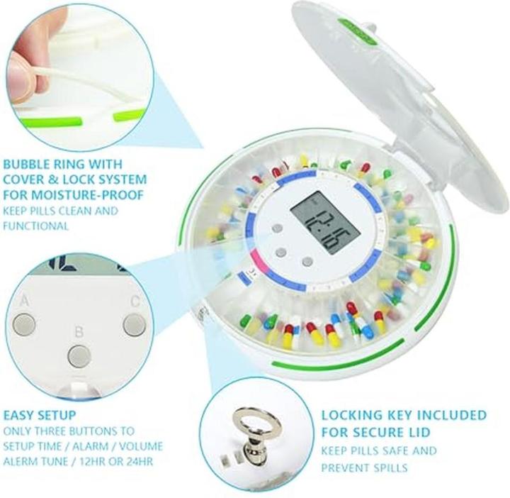 Image du produit Gima Automatic wireless pill dispenser for managing and recording pill doses 25871