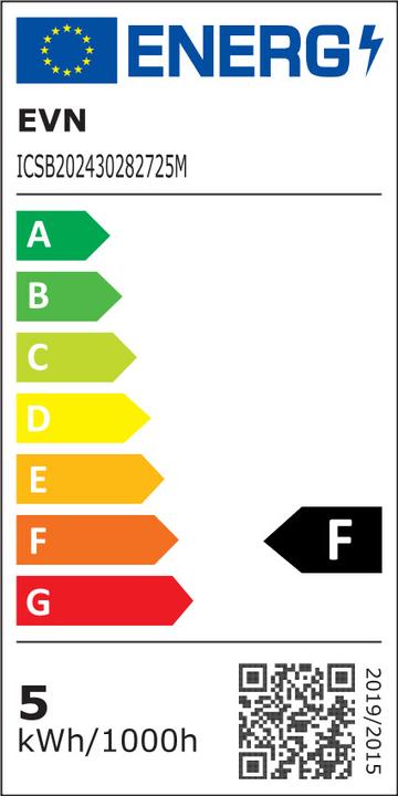 Energie-Label EVN ICSB202430282725M LED-Strip IP20 (Warmweiss, 2500 cm, Indoor)