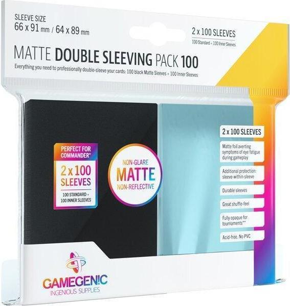 Produktbild Gamegenic Ggamegenic : Matte Double Sleeve Pack (66 x 91 mm/64 x 89 mm) 2 x 100 Stck