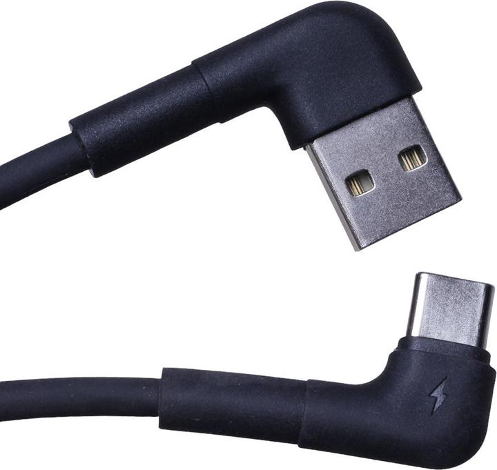 Produktbild Maxlife MXUC-09 Winkelkabel USB - USB-C 1,0 m 3A schwarz (1 m, 15 W)