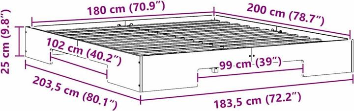Image du produit vidaXL Bettgestell (180 x 200 cm)