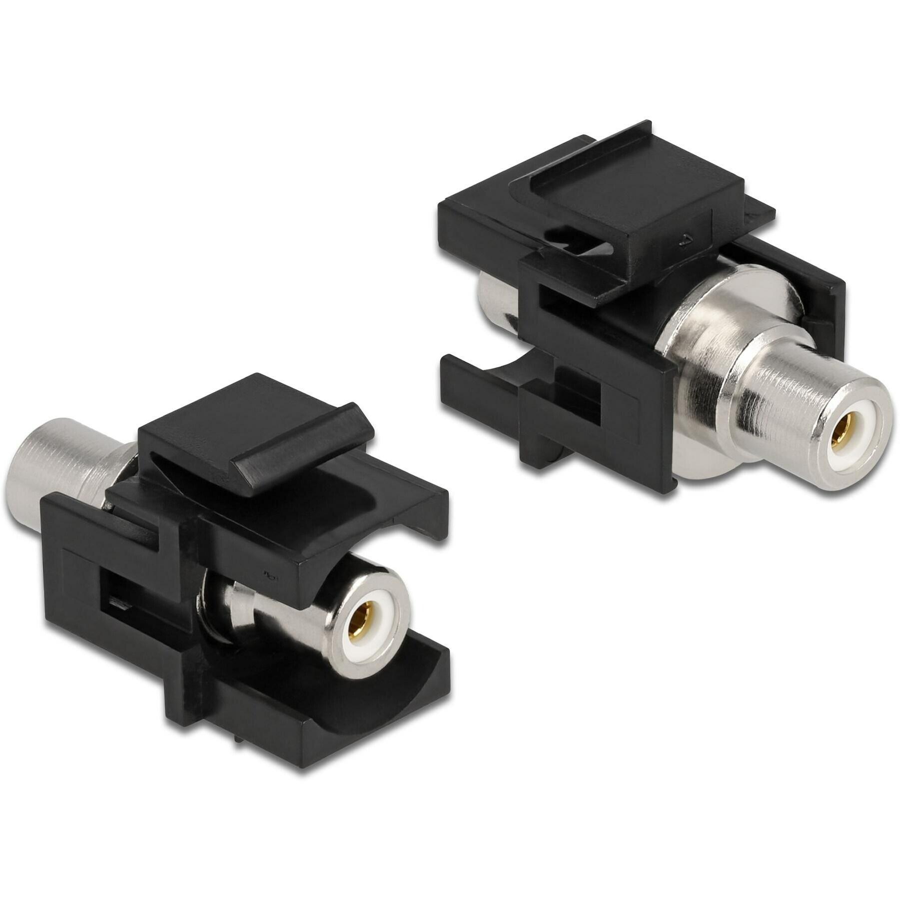 Delock Keystone-Modul Cinch-Buchse auf Cinch-Buchse Weiss / Schwarz (Diverse), Elektronikmodul