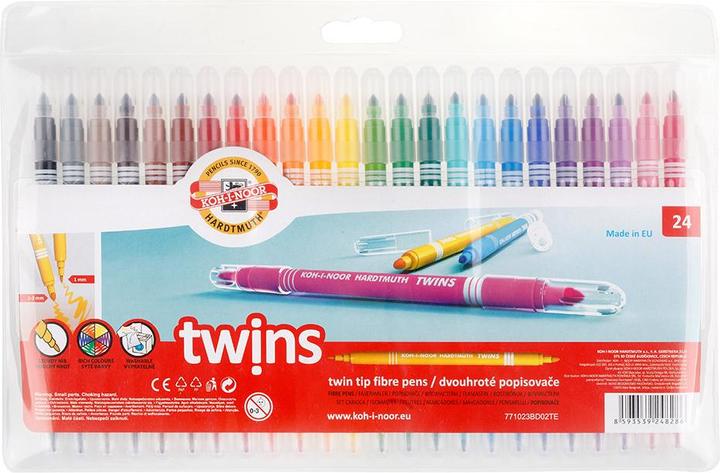 Koh-i-Noor Marqueurs double face 24 couleurs (24x)