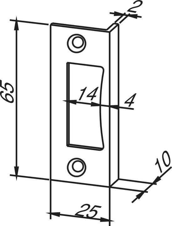 Image du produit Kws Gâche équerre 10.401, profondeur de feuillure 24 mm, effet inox (Garniture de porte)