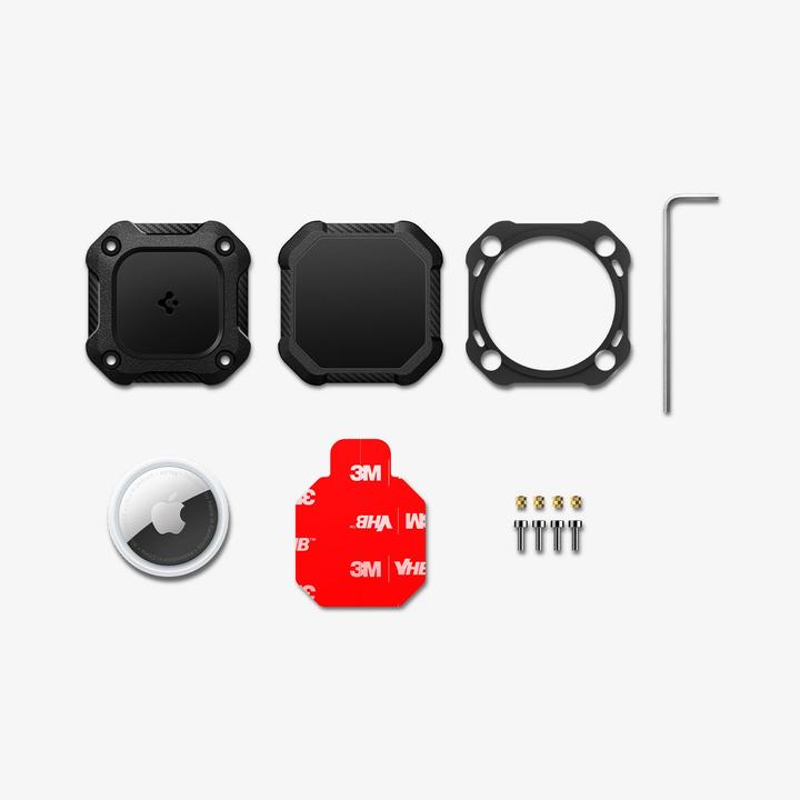 Actual product image Spigen - Tough Armor Holder - Apple AirTag 1 / 2, Waterproof IPX8, 3M Adhesive - Black