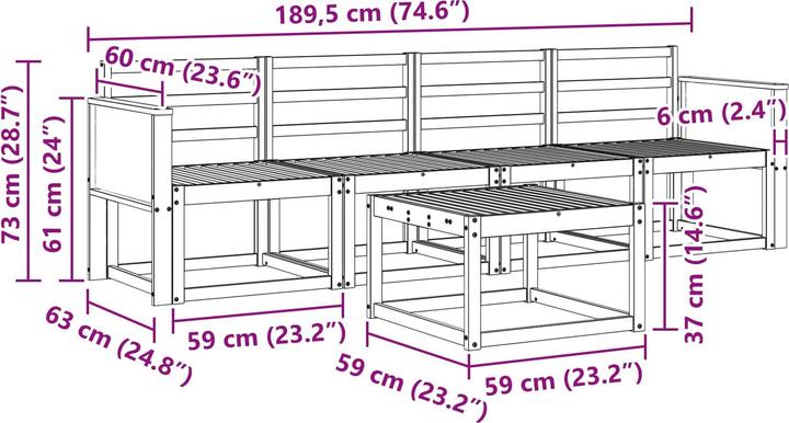 Produktbild vidaXL Outdoor-Sofa