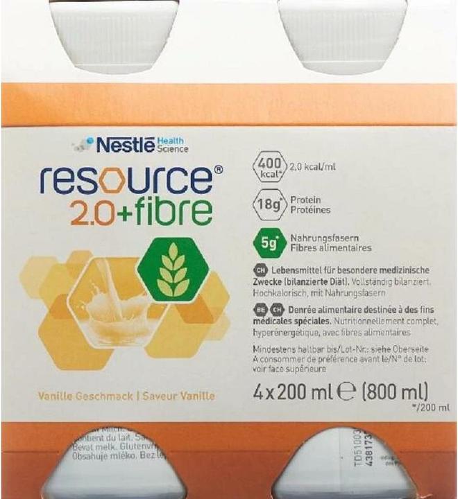 Produktbild Resource 2.0 Fibre Drink Vanille (Vanille, 4 Stk., 888 g)