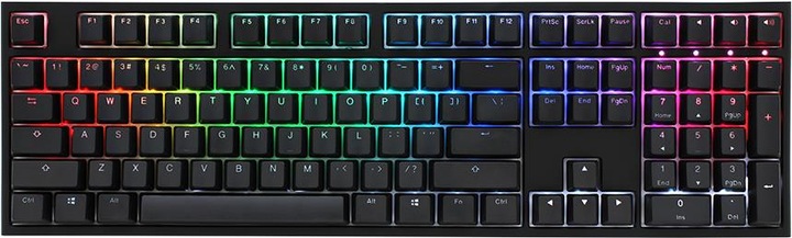 Produktbild Ducky ONE 2 Backlit PBT Gaming Tastatur, MX-Speed-Silver, RGB LED - schwarz (US) (US, Kabelgebunden)