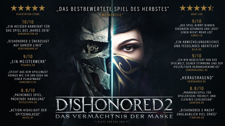 Produktbild Bethesda Dishonored 2: Das Vermächtnis der Maske (Windows, DE)