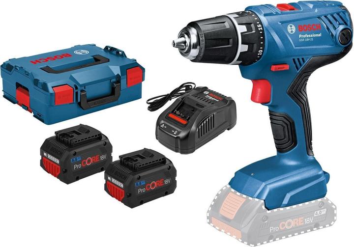 Produktbild Bosch Hausgeräte Akku-Bohrschrauber GSR 18V-21 / 2x 5,5 Ah ProCORE18V Akku + Ladegerät in L
