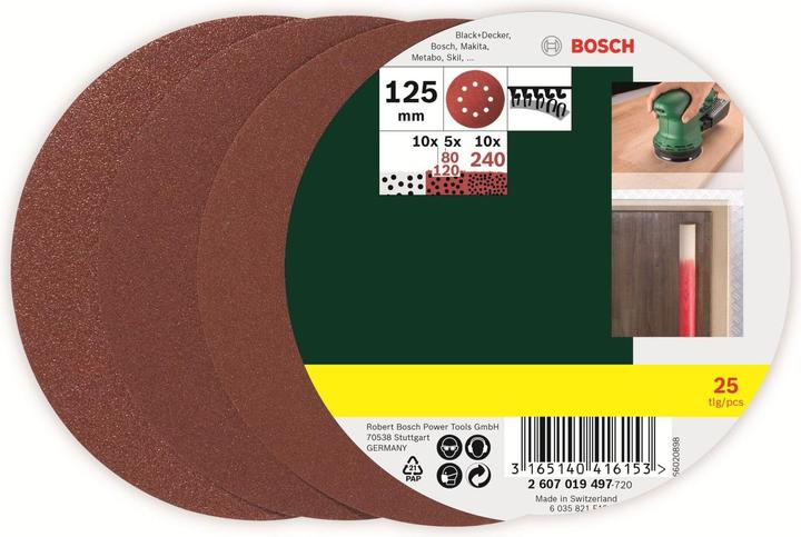Actual product image Bosch Zubehör Random orbit sander sanding sheet set mixed grain (80, 120, 240)