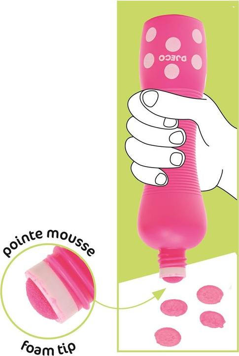 Actual product image Djeco 4 large pens with neon foam tip