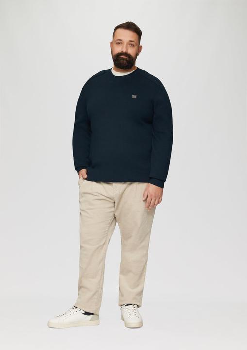 Produktbild S.Oliver Strickpullover Strickpullover mit Nahtdetails und Logo (XXL)