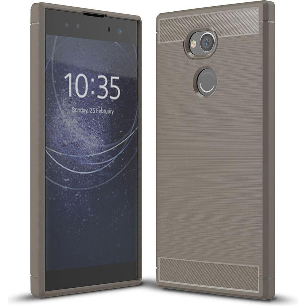 König Design Hülle Handy Schutz für Sony Xperia XA2 Ultra Case Cover Bumper Carbon Optik Grau (Sony Xperia XA2 Ultra), S...