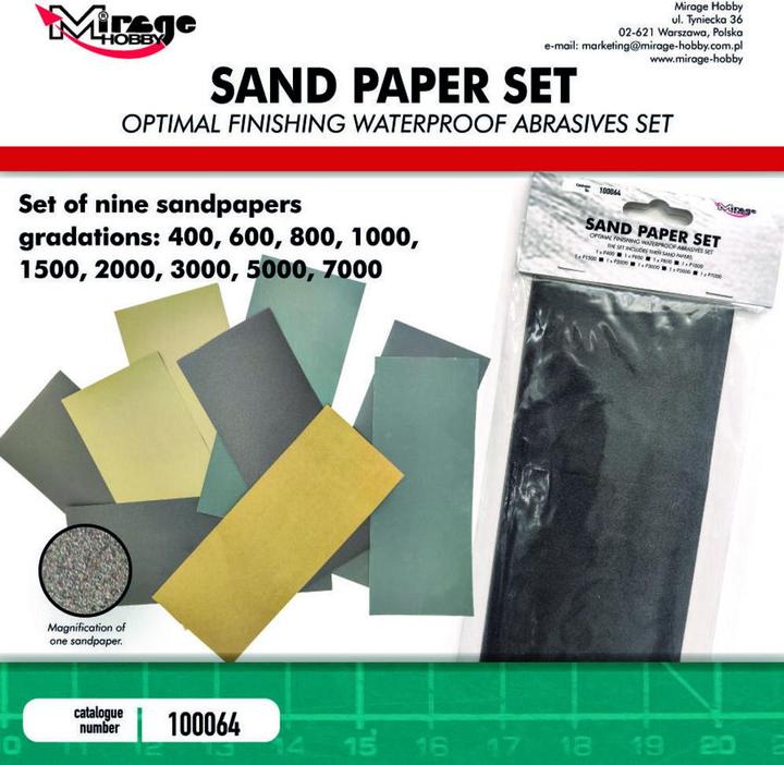 Mirage Hobby MIRAGE SAND PAPER (9 pcs: 400, 600, 800, 1000, 1500, 2000, 3000, 5000, 7000,)
