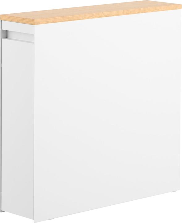 Yamazaki Auszieh-Regal mit Holzablage TOWER (14 x 56 x 55 cm)