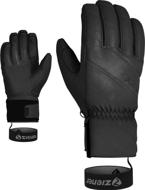 Produktbild Ziener Alpine Damen Ski Handschuhe Leder KUMA schwarz - 6 (6)