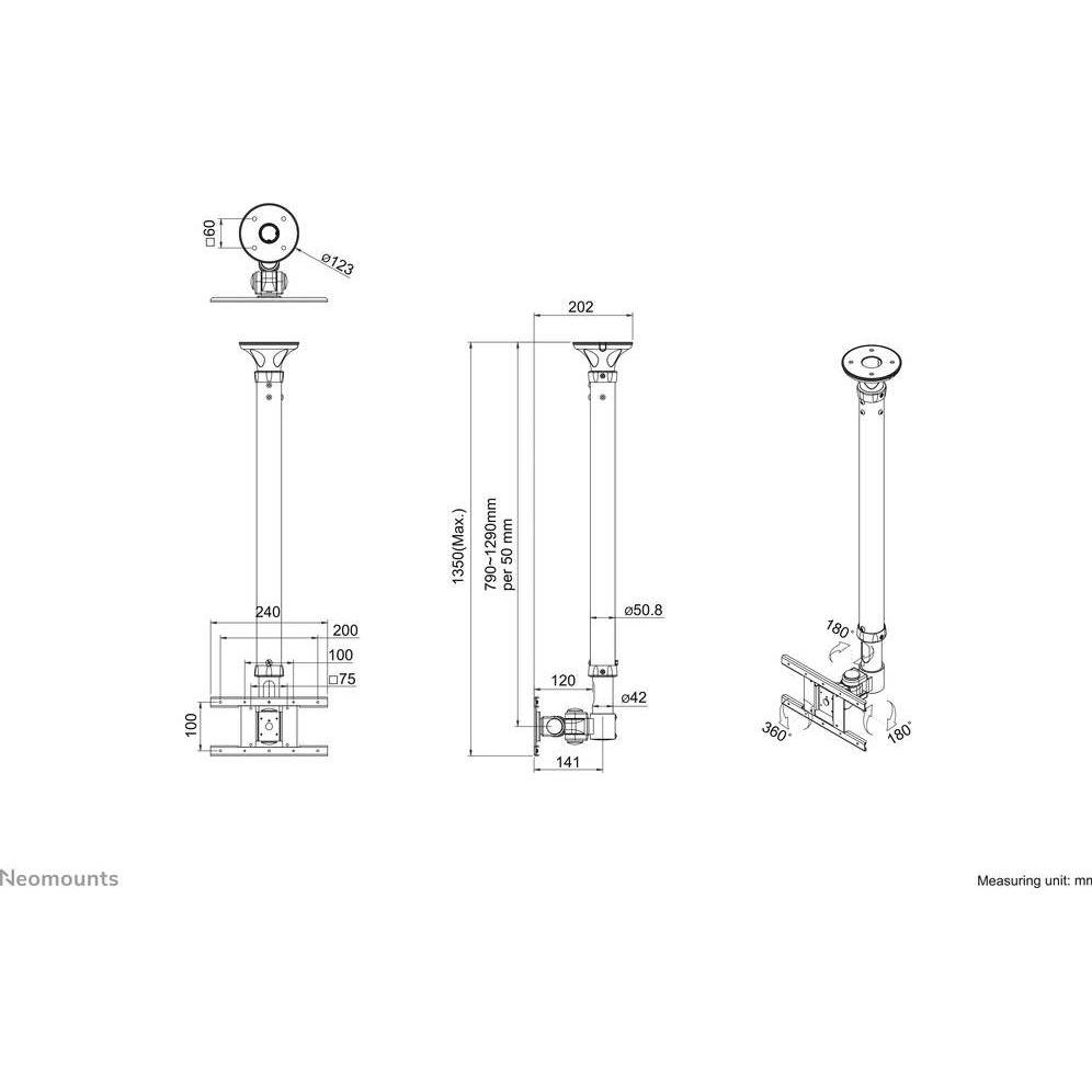 Thumbnail - Neomounts Fpma-C100 (Decke, 30"), Monitor Halterung, Schwarz