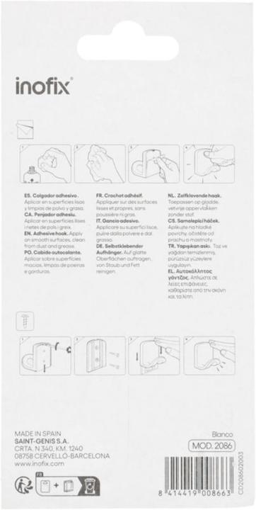 Image du produit Inofix Crochet adhésif arc blanc