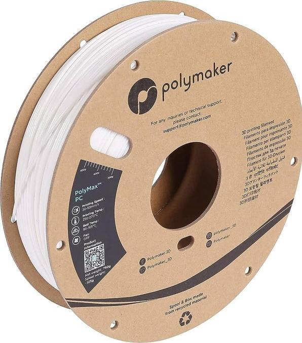 Produktbild Polymaker PolyMax PC-FR Weiss 2,85 mm 1.000 g (PC, 2.85 mm)