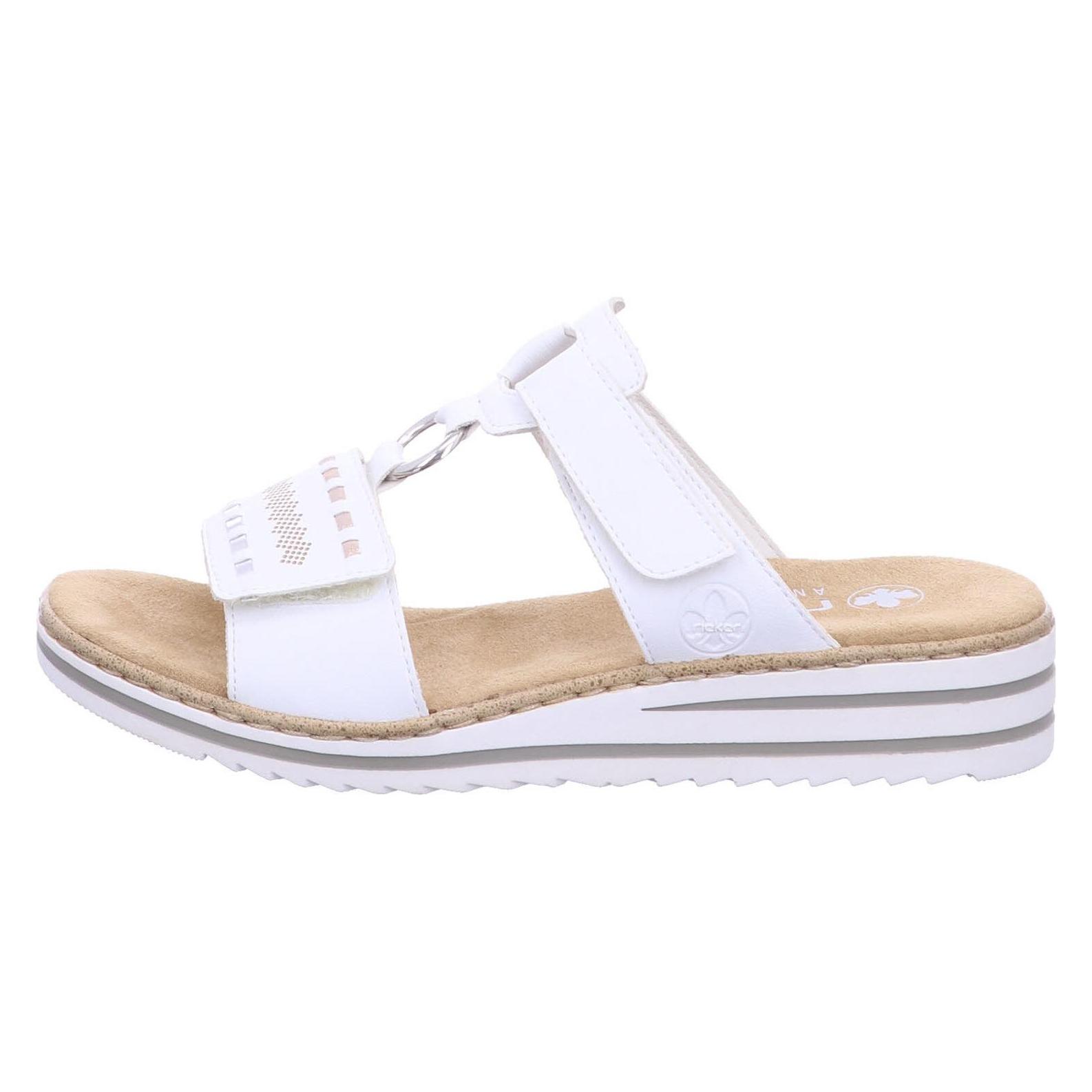 Rieker, Damen, Sandalen, 3397385, Gold, Weiss, (39)