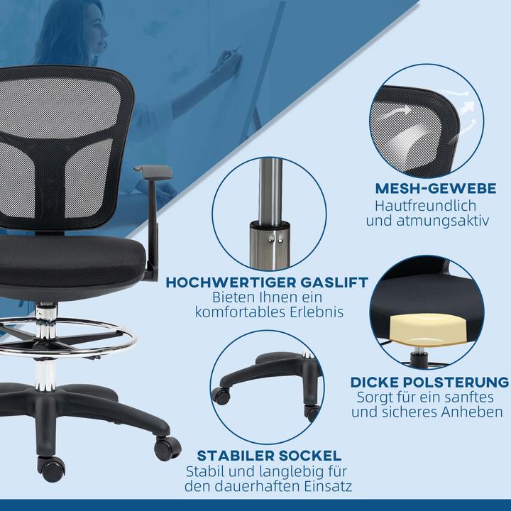 Actual product image Vinsetto Height-adjustable office chair with footrest